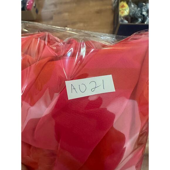 Hello Molly NWT Sz 6 Pink Orange Floral Jodie Midi Tank Dress V Neck - Picture 8 of 8